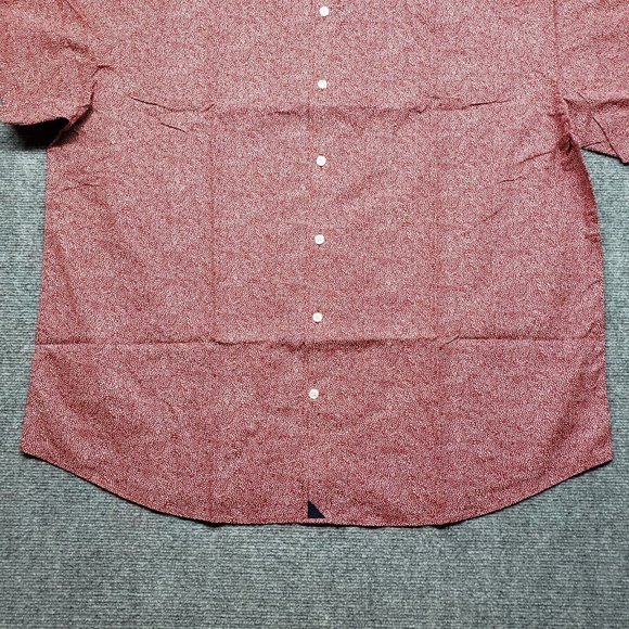 UNTUCKit Argadens Shirt Mens 3XL Red Short Sleeve Button Up Cotton Linen New - Picture 3 of 9